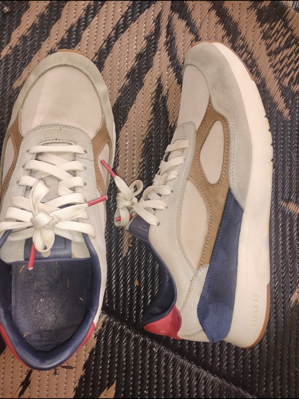 Cole Haan Men's Suede & Mesh Sneakers in Beige, Brown, Blue, Red